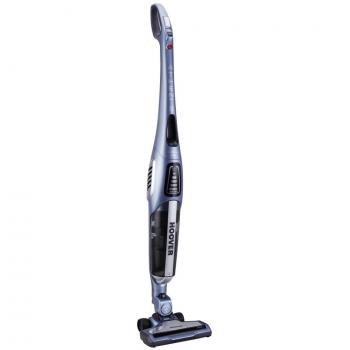 Hoover Athen Evo ATV324LD - Aspiradora escoba sin cable, Cepillo suelos duros y alfombras, Batería litio 34,5V, 120min, Filtros Hepa, Depósito 1L, Posición parking, Display LED, Luces LED, Azul