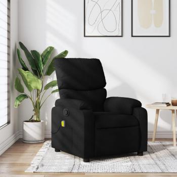 Silla reclinable de masaje en tela negra Vidaxl