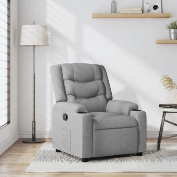 Sillón reclinable de tela gris claro Vidaxl 785318 - Sillón reclinable, color gris claro, fabricado en tela, diseño ergonómico, mecanismo de reclinación ajustable