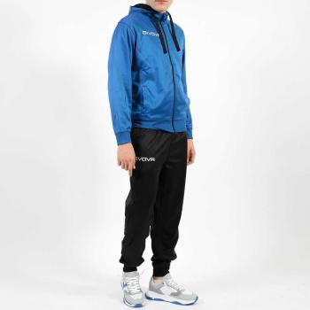 Givova Chándal King Azul - Chándal de entrenamiento, color azul, tejido ligero y transpirable, incluye chaqueta con cremallera y pantalones ajustados, diseño moderno y cómodo para actividades deportivas