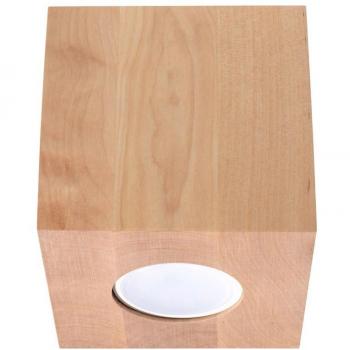 Luminaria de Madera QUAD GU10, Lámpara de Techo en Madera Natural para Iluminación Interior LED con 1 Bombilla