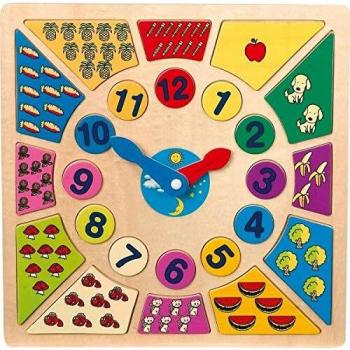 Reloj de Aprendizaje de Madera Multicolor Small Foot