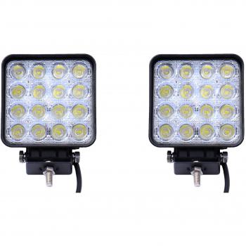 Leetop 2X 48 W LED luces de trabajo Offroad faros delanteros para Jeep SUV 12 V 24 V