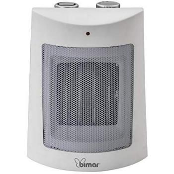 Termoventilador Eléctrico Bimar HP108 1500W Cerámico con Termostato y 2 Potencias de Calor, Diseño Compacto en Gris y Blanco