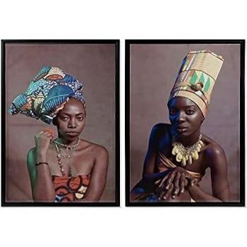 Cuadro DKD Home Decor African Art Colonial Africana Lacado 65 x 3,5 x 90 cm (2 Unidades)