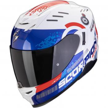 Casco Scorpion Exo-520 Evo Air Titan Blanco Rojo Azul XS