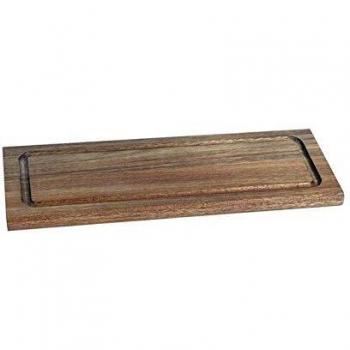 Inde 104998 Tabla de Cocina Acacia Rectangular, Glass, Rojo