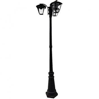 Farola de Jardín LED 27W con Portalámparas E27 (Máx 360W) Color Negro Altura 199 cm IP44