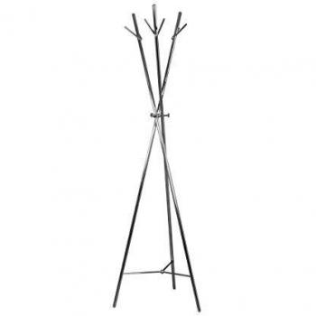 duehome Perchero de Pie, Perchero para Recibidor, Habitacion o Dormitorio, Modelo Amauri, Acabado en Metal Cromado, Medidas: 56 cm