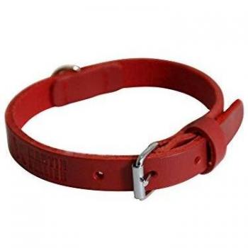 Collar para perro de cuero bicolor con bordes redondeados 30/60 rojo Martin Sellier