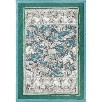 Manta decorativa Bassetti Boboli 135x190cm verde oscuro con diseño floral