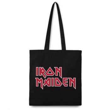Iron Maiden Logo Tote Bag - Black Cotton Blend 37 x 42 cm