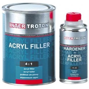 Inter troton 2 K acrílico pluma Imprimación Primer HS 4: 1 0,8L Color Blanco + Endurecedor 0,2 L