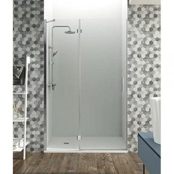Mampara de Ducha GME Glass Combi C - Fijo 20 cm + Puerta Abatible 80 cm - Aluminio Cromado - Vidrio Transparente 8/6 mm con Anti Cal - Rango 97