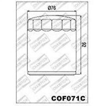 Filtro de aceite Champion COF071C C 306, tipo: filtro de aceite, características: compatible con múltiples vehículos, alta eficiencia en la filtración de partículas, diseño para un fácil reemplazo, fabricado con materiales de calidad para una mayor