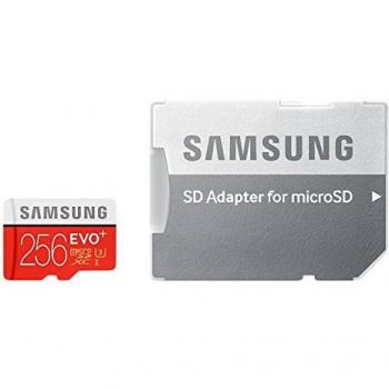 Samsung MB-MC256DAEU 256 GB EVO Plus MicroSDXC UHS-I Grade 3 Class 10 Memory Card with SD Adapter