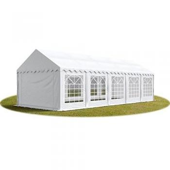 Carpa para fiestas TOOLPORT 4x10 m ignífuga, lona PVC 700 N impermeable, color blanco