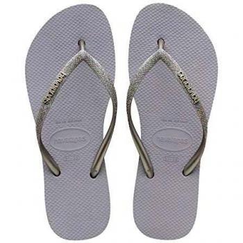 Chanclas de dedo Havaianas Slim Flatform con Glitter en Gris Acero para Mujer, Talla 41 EU