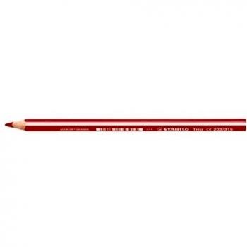 Lápiz de color triangular grueso STABILO Trio thick - Caja con 12 unidades - Color rojo cereza