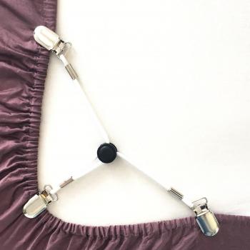Pinzas de 3 vías para ajustar sábanas, paquete de 4 unidades, color negro