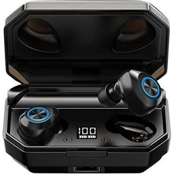 Auriculares Bluetooth 5.0 con 144H de Tiempo de Reproducción, Auriculares Inalámbricos Deportivos Micrófonos con Batería Recargable de 2600 mAh, Reducción de Ruido CVC 8.0, IPX6 A Prueba de Agua