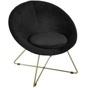 Sillón Evan Negro de Terciopelo Atmosphera para Completar Tu Hogar