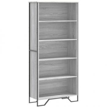 Estantería de madera de ingeniería color gris Sonoma 80x31x169 cm, librería, armario para libros, armario de almacenaje