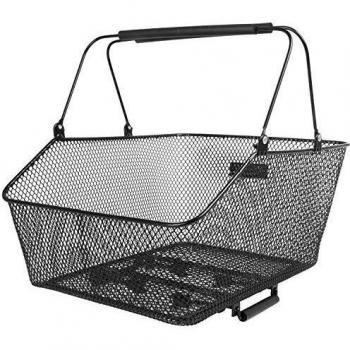 Cesta Clamp L de Alambre Negro para Bicicleta con Morsetto 5,5x29,5x21/13 cm