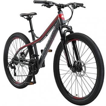 Bicicleta de montaña BIKESTAR 26 aluminio, 21 marchas Shimano, frenos de disco, para damas y caballeros