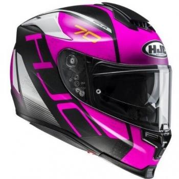 Casco de moto HJC RPHA 70 VIAS MC8SF, Negro/Rosa, XS