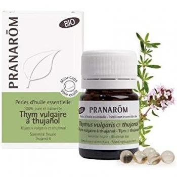 Pranarôm Perlas de Aceite Esencial de Tomillo Vulgar (Thymus vulgaris ct tuyanol) Ecológico 60 Cápsulas