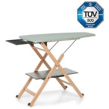 Tabla de planchar Foppapedretti Assai Evo Natural, regulable en 3 alturas, plegable y con superficie para colgar ropa