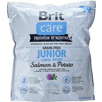 Brit Care Grain-Free Junior Large Breed Salmon & Potato Comida para Perros - 1000 gr
