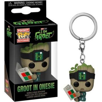 Llavero Coleccionable Groot en pijama con diseño Funko Pocket Pop