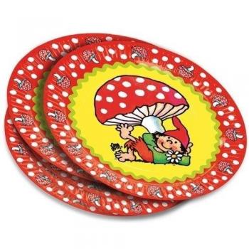 Lutz Mauder 11142 Disposable Paper Party Plates with Tommi TÃ¼pfel Gnome Design Ideal for Children's Birthdays Set of 8