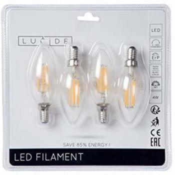 Bombilla LED Vela E14 4W 2700K Atenuable Set de 4