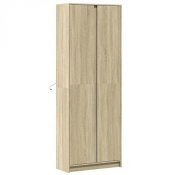 Aparador con LED madera ingeniería roble Sonoma 74x32,5x200 cm