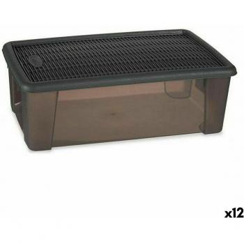 Caja con Tapa Elegance Stefanplast Gris 19,5 x 11,5 x 33 cm Plástico 5 L (12 Unidades)