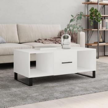 Mesa de centro blanca 102x50x40 cm en madera contrachapada multicapa