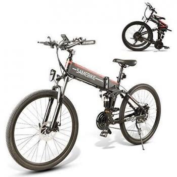 SAMEBIKE Bicicletas eléctricas con neumáticos de 26 Pulgadas Bicicletas eléctricas de montaña Plegables 48V 500W para Adultos
