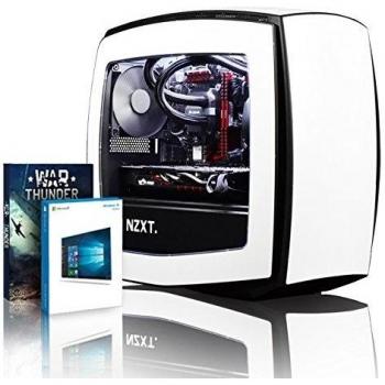 VIBOX Atom GL550-188 Gaming PC - 3,9GHz Intel i5 Quad Core CPU, GTX 1050 GPU, Extremo, Ordenador de sobremesa Gaming con enfriador por agua vale de juego, con unidad central, Windows 10, Iluminaciàn interna blanco