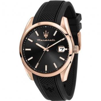Maserati - Reloj de hombre Maseratti R8851151002 con correa de cuero genuino en color negro.