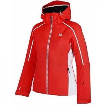 Dare2b Comity Waterproof & Breathable High Loft Insulated Ski & Snowboard Jacket with Foldaway Hood and Fixed Snowskirt Jackets Waterproof, Mujer, Fuschia/Cyber Pink, 14