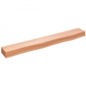 Estante de pared de madera de roble tratada 80x10x6cm en color natural, marrón claro y marrón oscuro, mueble de almacenaje para oficina, estudio y dormitorio, estantería/librería/mueble