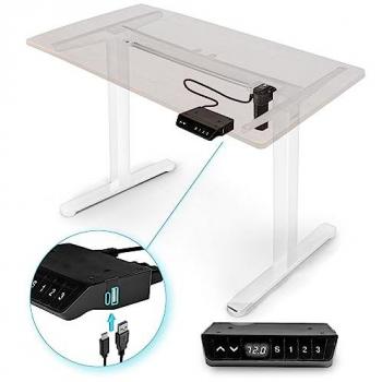 Mesa de Escritorio Eléctrico Ajustable Duronic TM51 We 72-118cm con Memoria de Altura y Capacidad de Carga hasta 70kg - Color Blanco