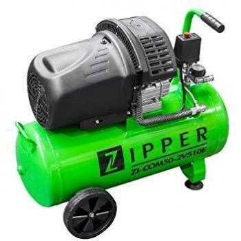 Compresor de aire lubricado Zipper 50L, 2200W, 10 bar, bicilíndrico con accesorios