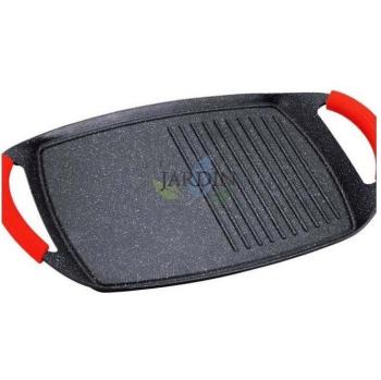 Plancha de Inducción Revestimiento de Piedra 47 cm, Lisa y Grill, Compatible con Todas las Cocinas