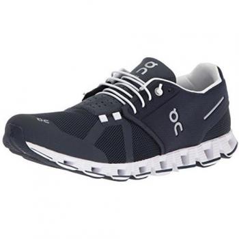 Navy White Men's Mesh Low-Top Running Shoes