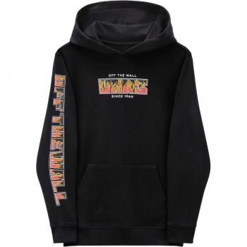 Sudadera con capucha Vans Digi Flames negra y roja infantil