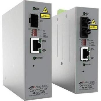 Industrial Gigabit Media Converter TAA 10/100/1000T to 1000SX/SC, 850nm Multimode, Allied Telesis AT-IMC2000T/SC-980